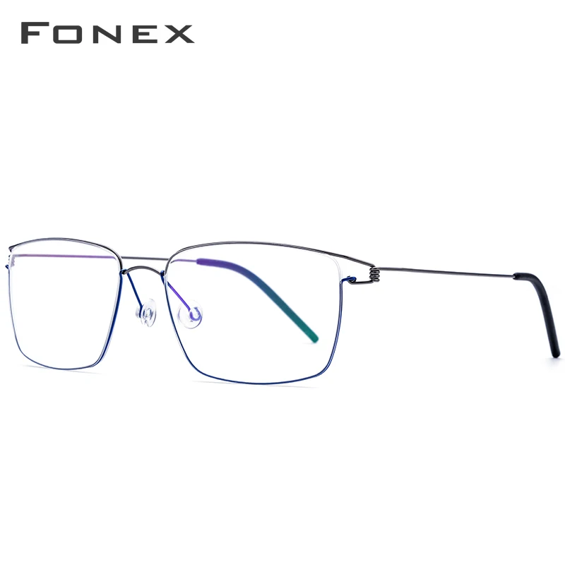 FONEX оптические очки по рецепту из титанового сплава, новинка, женские очки для близорукости, оправа для мужчин, ультралегкие очки без винтов 98624 - Цвет оправы: Blue Gray