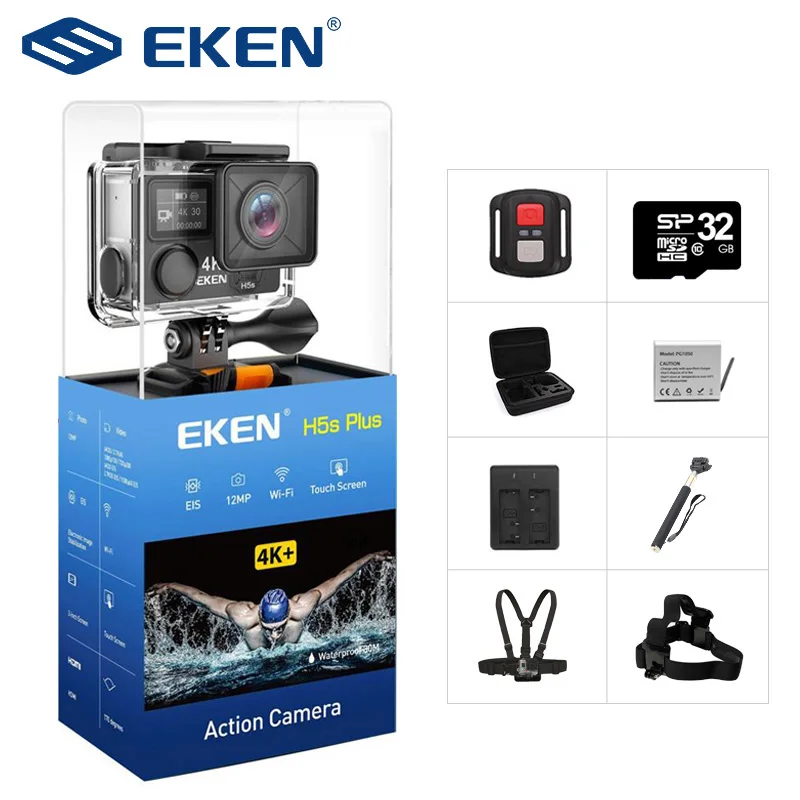 Спортивная камера H5S Plus Wifi HD 4K EIS с чипом Ambarella A12 внутренняя водонепроницаемость