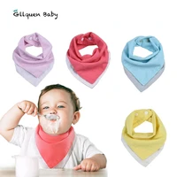 baby cotton bib newborn double sided solid color feeding tools unsiex baby bibs soft triangle scarf boy girl shower gift