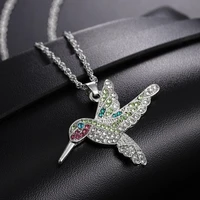 trendy animal hummingbird pendant necklace womens necklace bohemian crystal inlaid necklace pendant accessories party jewelry