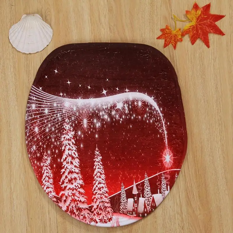 3 шт. рождественское сиденье для унитаза и коврик ванной комплект Необычные Санты