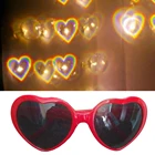 Очки с эффектами в форме сердца женские, декоративные солнечные очки с дифракцией, меняют свет на сердце, ночью