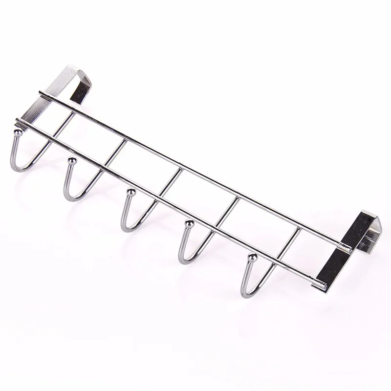 5 Hooks Clothing Coat Towel Hanger Rack Holder Shelf Over Door Home Bathroom Kitchen Hat Organizer  Over The Door Hooks