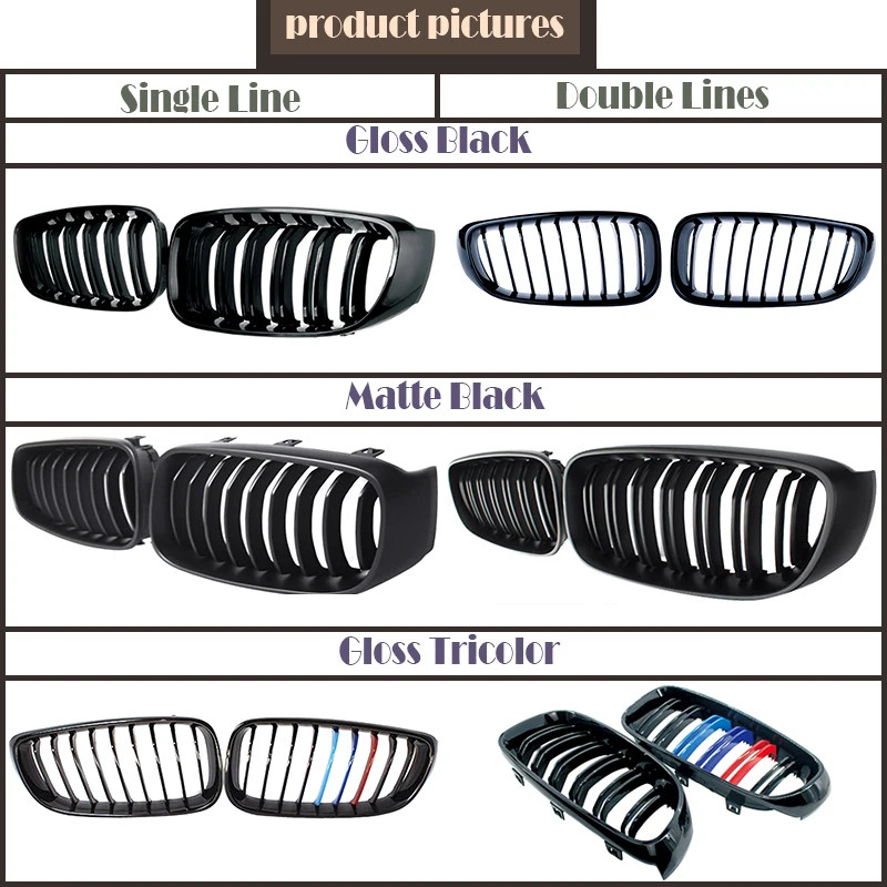 Решетки для BMW решетки из углеродного волокна и черного цвета переднего бампера