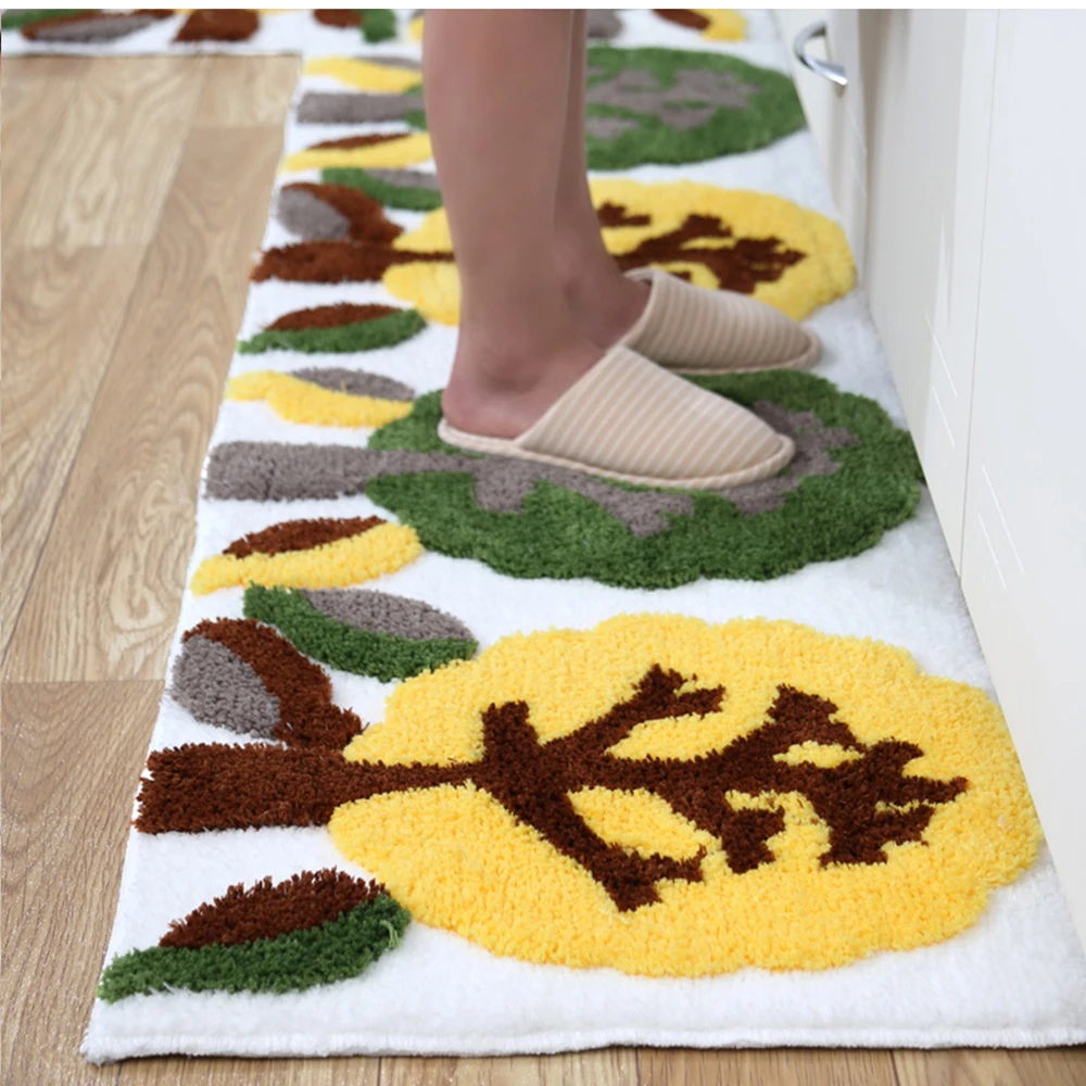 Длинный кухонный коврик для ванной пола домашний входа Впитывающий Коврик