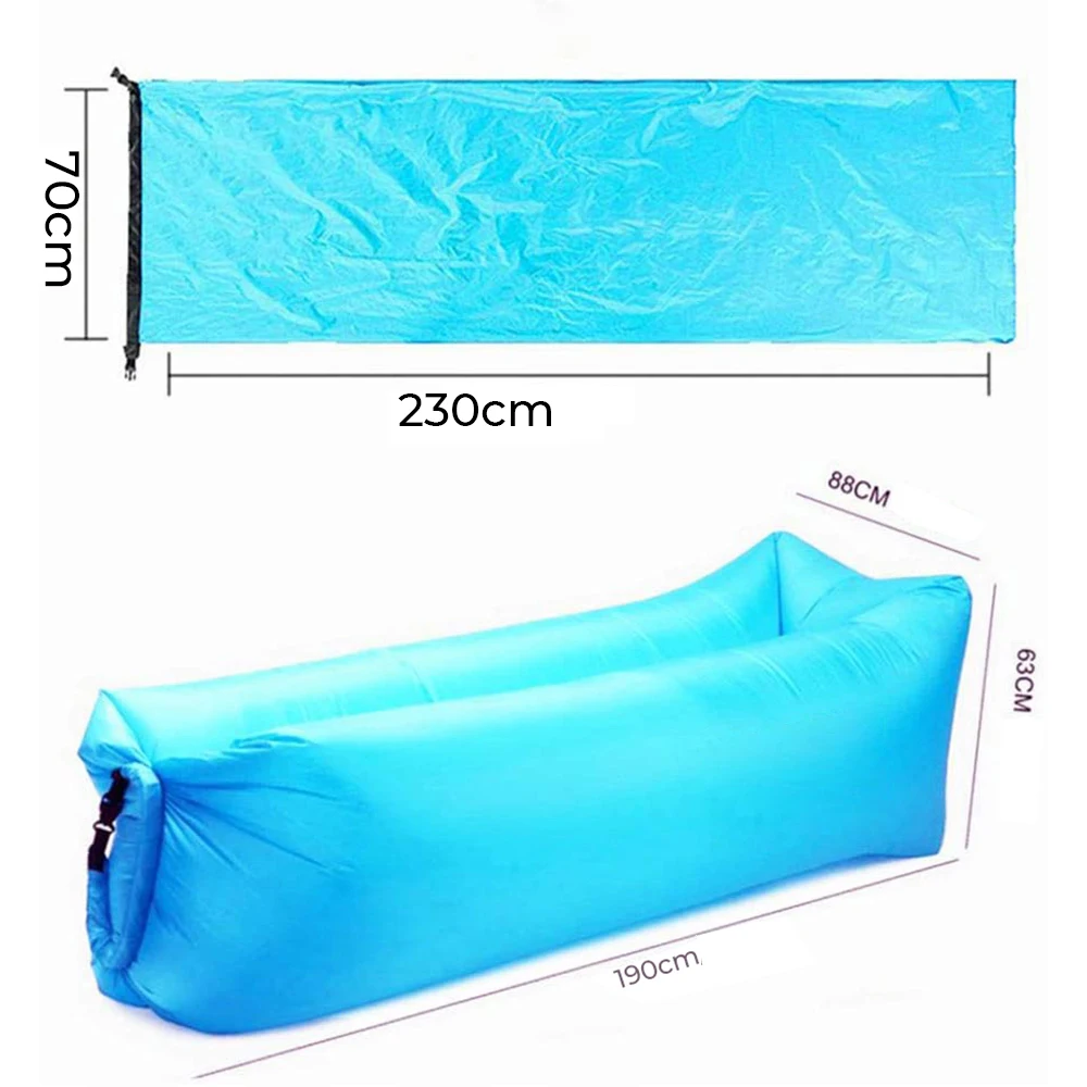 

230X70CM Camping Inflatable Sofa Lazy Bag 3 Season Ultralight Down Sleeping Bag Air Bed Inflatable Sofa Lounger