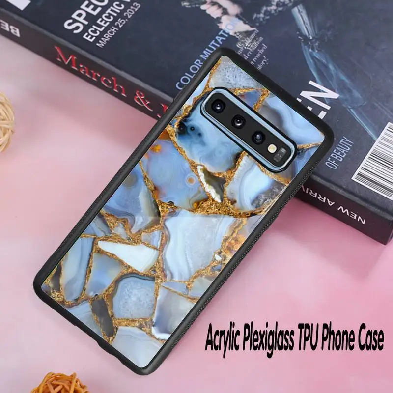 

Phnom Penh Geometric Marble Phone Case Acrylic Plexiglass TPU phone case For Samsung Galaxy S8 S9 S10 s10e S20 PLUS ULTRA S6edge