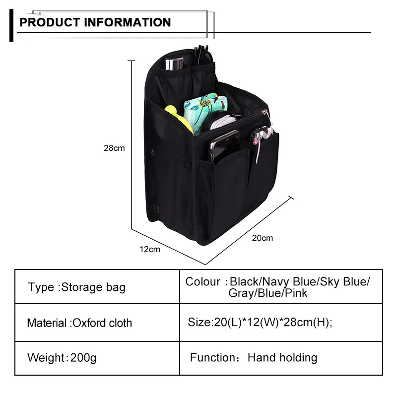 Сумка Органайзер Женская нейлоновая дорожная сумка клатч Дамская