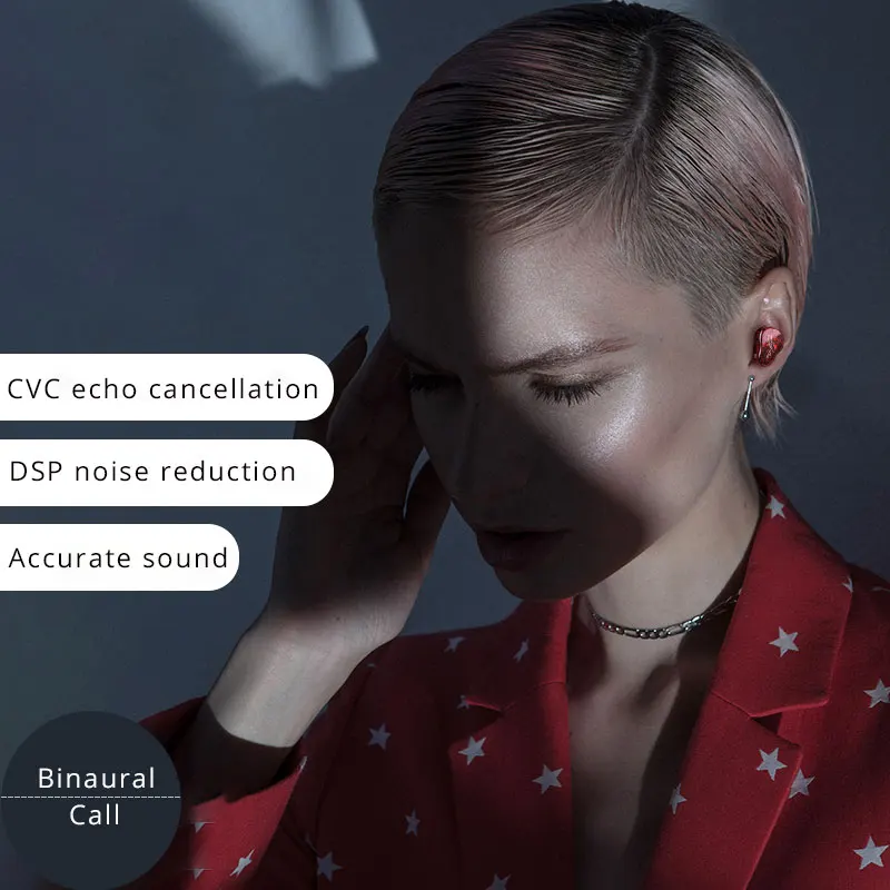 Настоящие беспроводные наушники прозрачные Bluetooth 5 0 стерео гарнитура глубокий