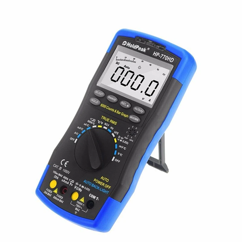 

HP-770HD Digital Multimeter Auto Range True RMS AC DC Voltage Frequency Capacitance Resistance Tester Electrical Tools F