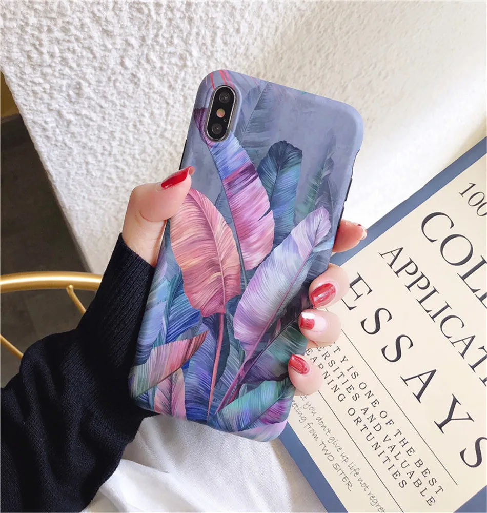 Lovebay чехол для телефона для iPhone 11 6 6 S 7 8 Plus X XR XS 11Pro Max растения банан зеленый лист мягкий IMD Для iPhone X задняя крышка Чехлы