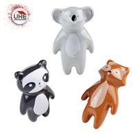 aniamal ceramic handle cute lion donky fox koala knobs childs gadget single hole knobs and pulls for cabinet drawer door handle