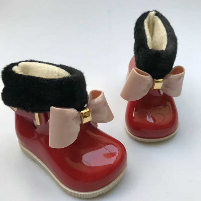 Baby Girls Rain Boots Kids Warm Beauty Bow Rainboots Fashion Non-slip Rubber Shoes Toddler Jelly shoes | Детская одежда и обувь