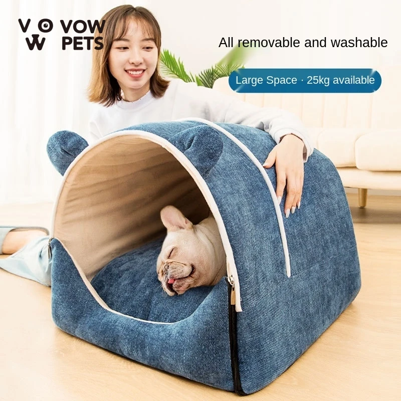

Dog Kennel Warm In The Winter Can Unpick And Wash House Type Enclosed Indoor Dou Cat Litter Pet Four Seasons General VOW Pets