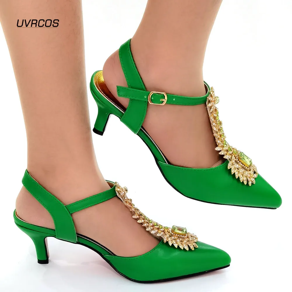 

NNew нигерийские женские свадебные туфли Украшенные стразы роскошные туфли женские большие размеры 43 высокие каблуки сексуальные женские