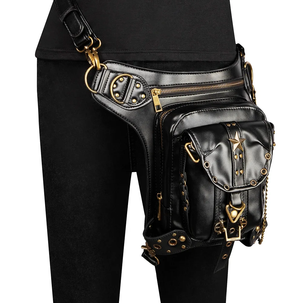 

Women Men Steam Punk Crossbody Outdoor Retro Waist Bags Adults Medieval Cosplay Role Playing Accessories Motorcycle Bag