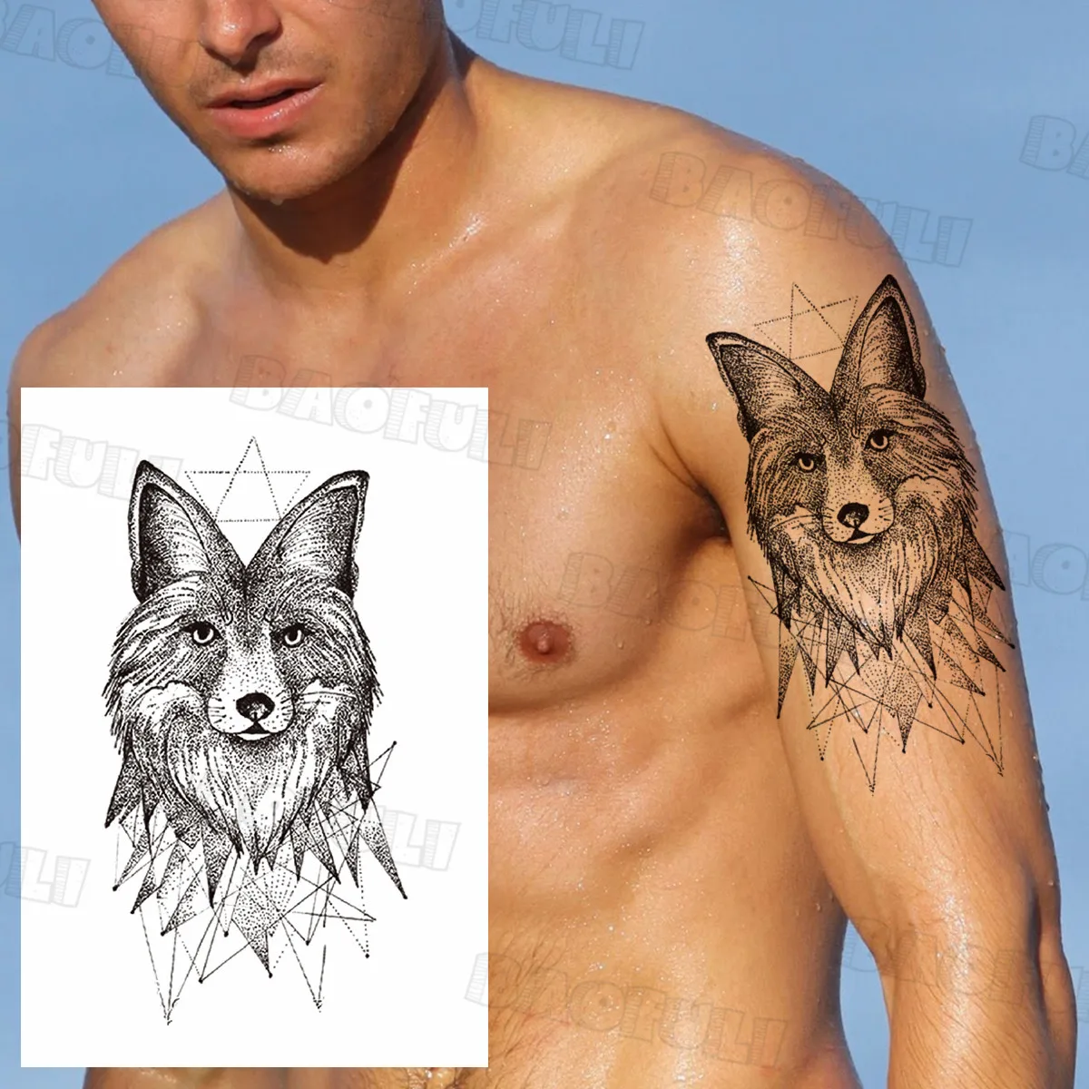 Черный Сова черепа Временные татуировки для Для мужчин Детский комплект