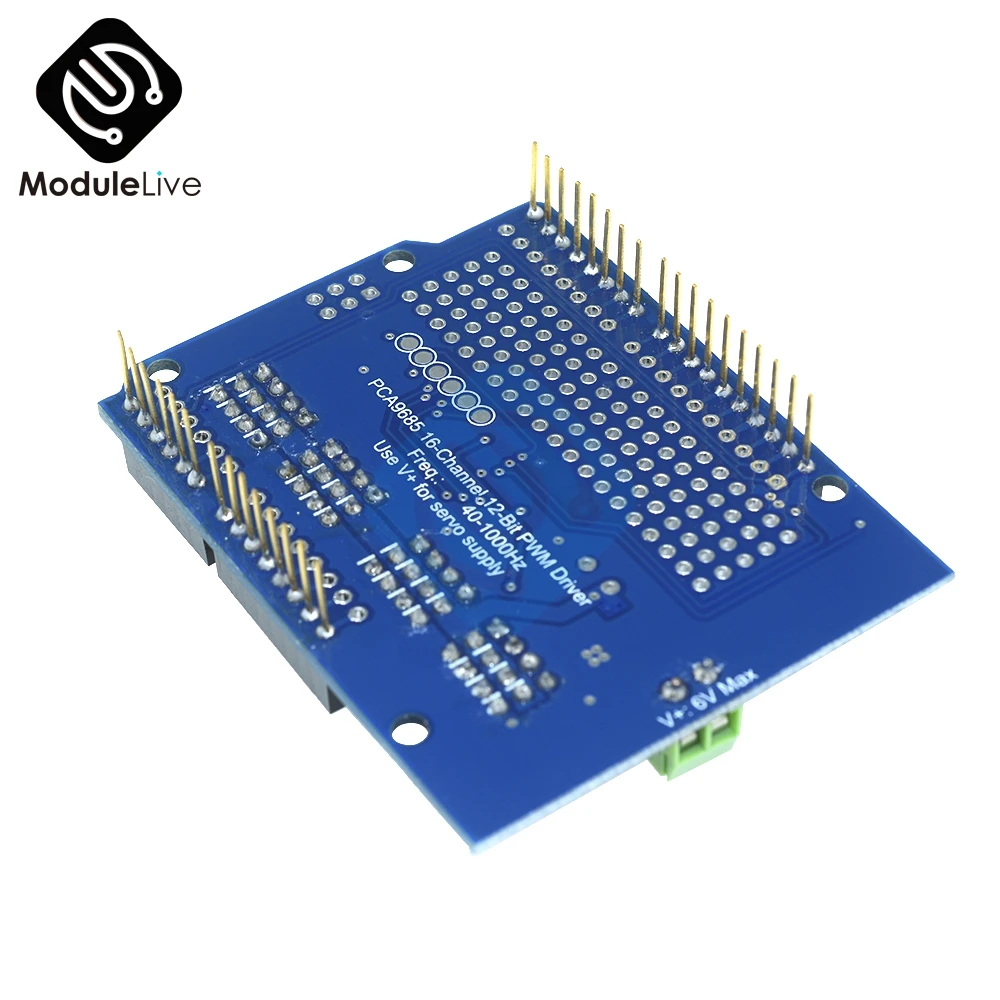 16-канальный 12-битный PWM сервопривод PCA9685 защитная плата модуль драйвера двигателя