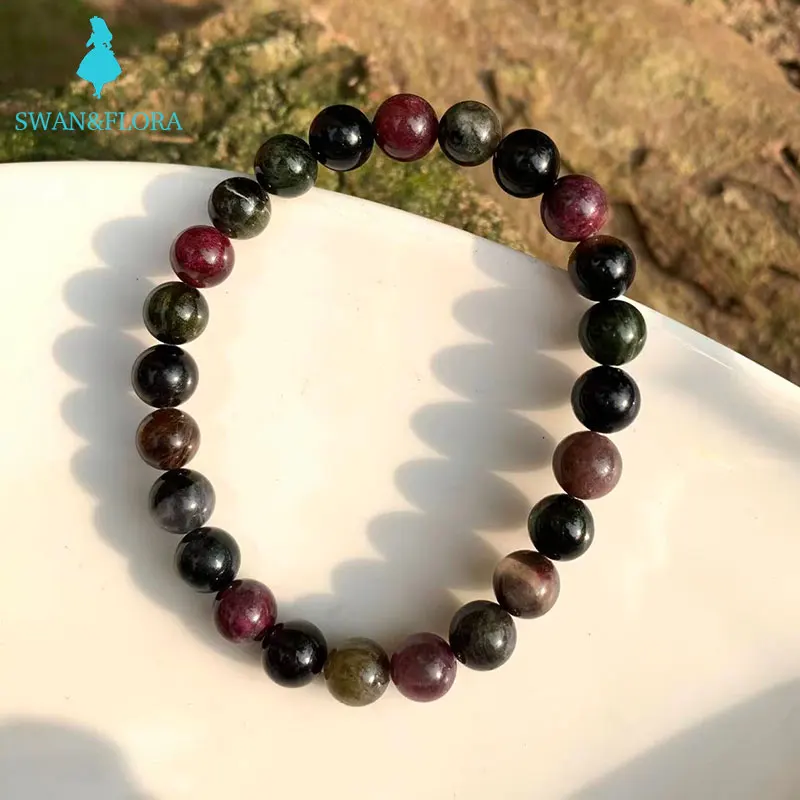

Natural Tourmaline Bracelet Genuine Beads Woman Man Gemstone Jewelry Bracelets on hand