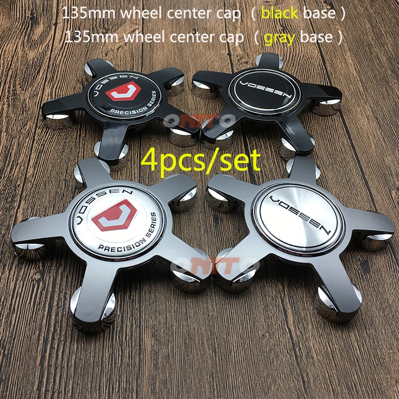 

Accessorie 4X 135mm 5claw Gray/black Base Car Wheel Center Cap For VOSSEN logo Sticker Emblem Car Styling Auto Wheel Rim Hub Cap
