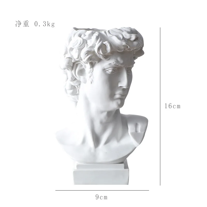 

Modern Nordic Style Creative Portrait Vase Decoration Ornaments David Dressing Table Storage Bucket Home Decoration Accessories