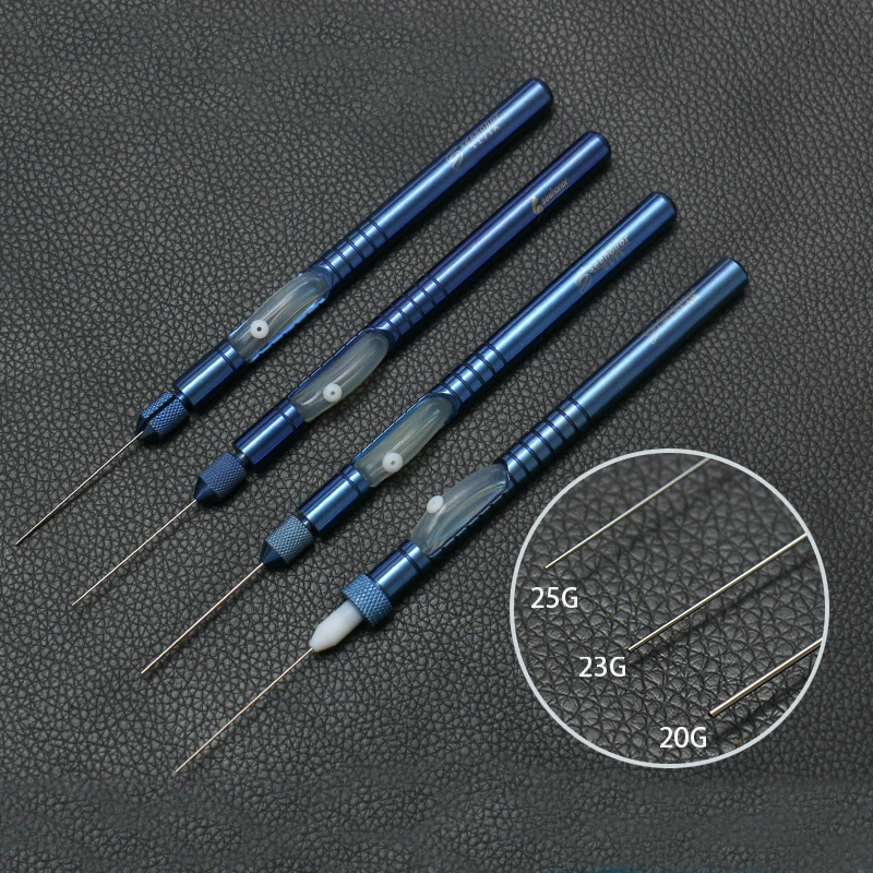 Ophthalmology flute needle titanium alloy ophthalmic straight flush type with silicone tube tool 20G23G25