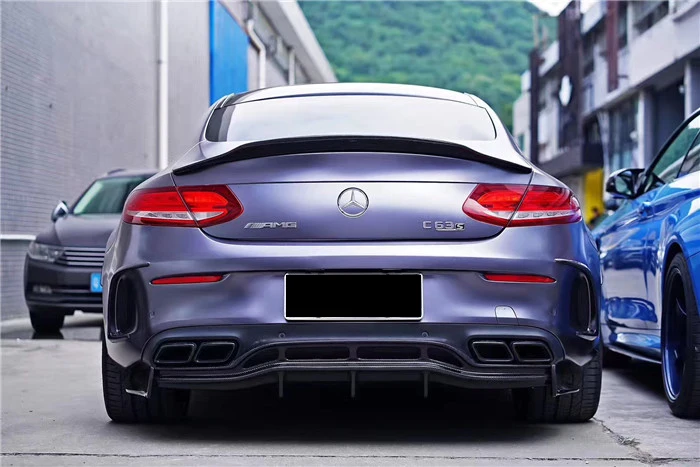 

Подходит для C63 W205 Coupe Psm спойлер C200 C300 C43 двойная задняя губа из углеродного волокна