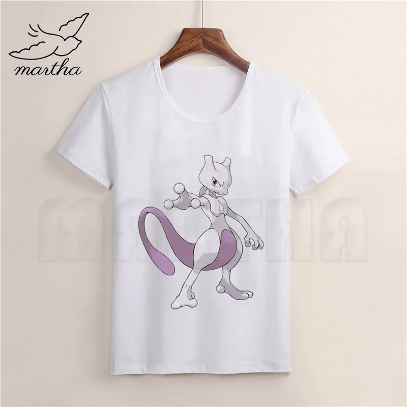 Футболка для мальчиков и девочек с принтом Mewtwo акварельными чернилами Покемон