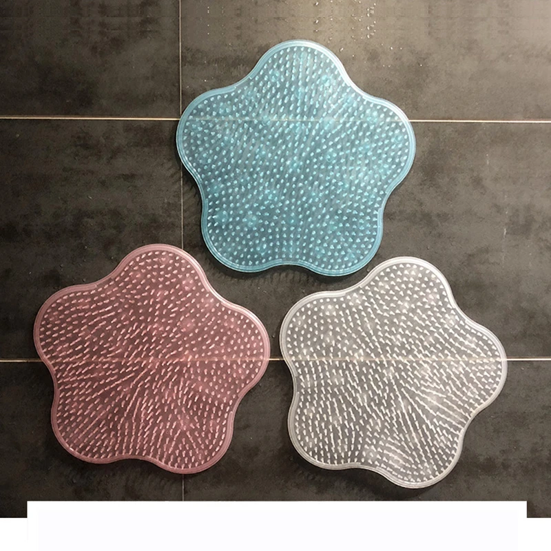 Bathroom Suction Cup Skid Pad Silicone Bath Shower Brush Back Massager Lazy Cleaning Foot Dead Skin Anti Mats | Красота и здоровье