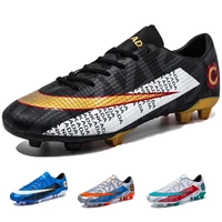 football boots men soccer boots cleats ankle long spikes hg tf spikes low top sneakers soft indoor turf futsal soccer shoes