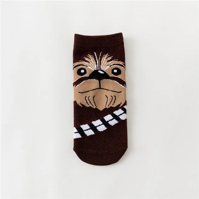 Chewbacca Звездные войны мужские хлопковые короткие носки Дарт Вейдер C3PO робот солдат Чубакка тонкий срез горячий Забавный повседневный спортивный мужской тонкий - Цвет: Chewbacca