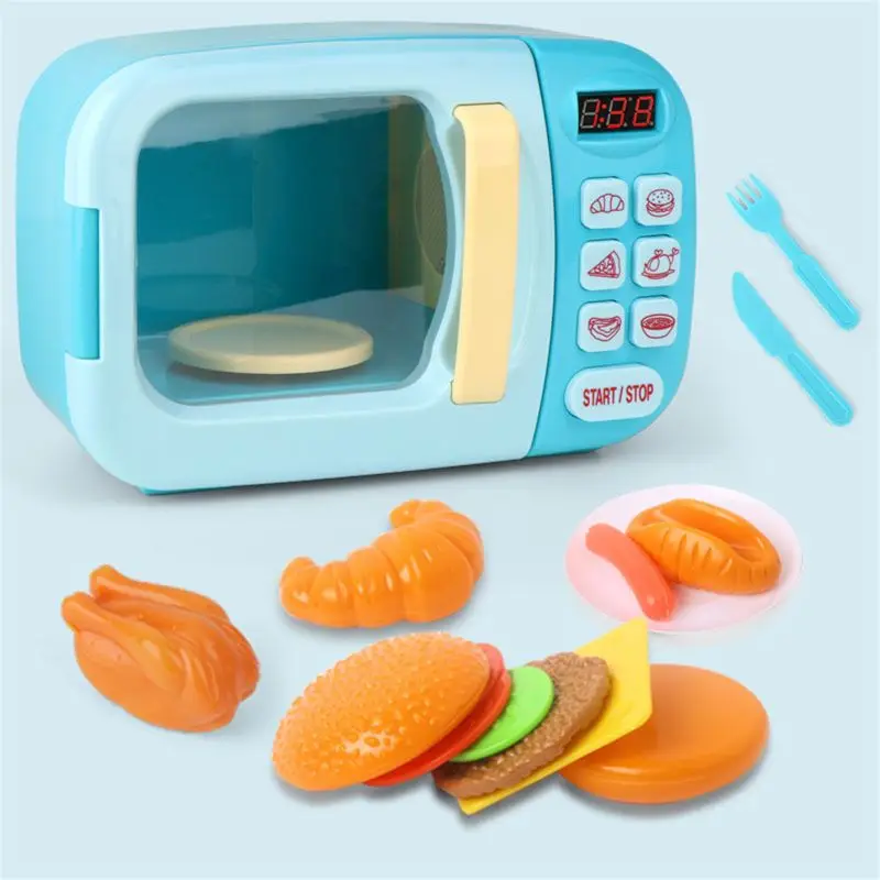 

Microwave Kitchen Play Set with Pretend Play Fake Food - Great for Toddlers Ages 3 and Older - Educational Battery Powered DXAD