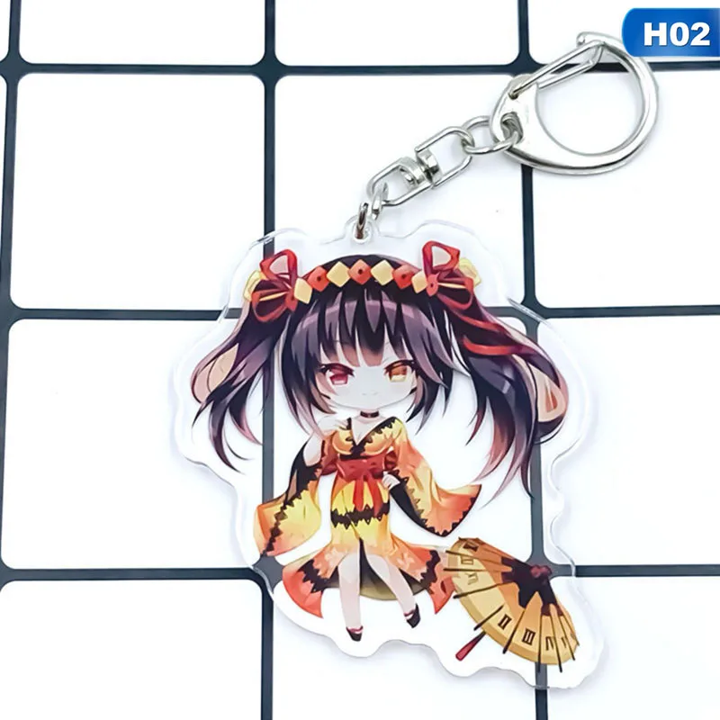 

Anime DATE A LIVE Tokisaki Kurumi KeyChain Cosplay Acrylic Key ring Pendant Gift