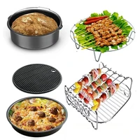 creative air fryer accessories kit 5pcs roasting racks with skewers silicone muffin pan 8 pizza pan basting n0pf