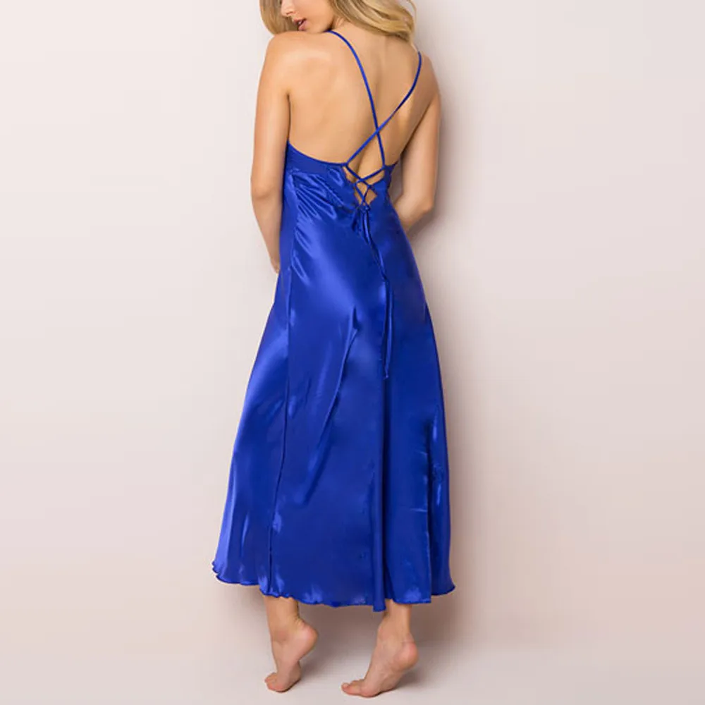 Женское кружевное платье комбинация 1 шт. Повседневная Длинная Ночная рубашка