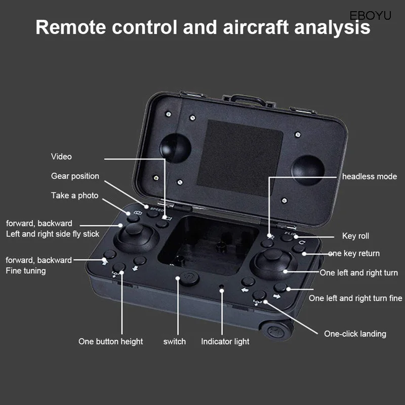 EBOYU DH120 2,4 г 4CH 0.3MP wifi FPV камера портативный Дрон RC Квадрокоптер чемодан стиль мини радиоуправляемое НЛО Карманный Дрон для детей RTF