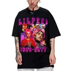 Футболка LILPEEP женская с принтом, хлопковая тенниска в стиле панк, топ в стиле хип-хоп, черная рубашка