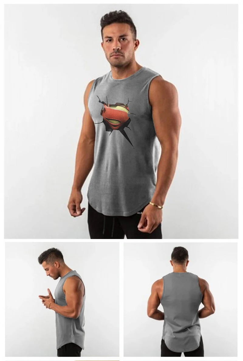 Спортивная одежда для тренировок сетчатый топ на бретелях мужчин фитнеса летняя