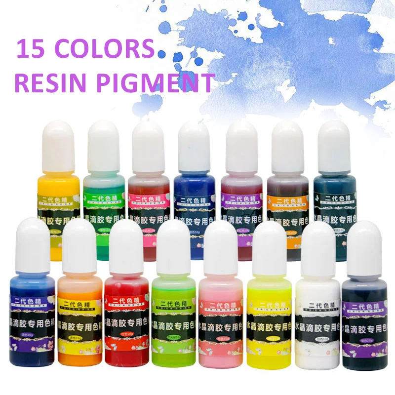 

15 colors/set 10g Resin Dye Epoxy UV Resin Coloring Dye Colorant Pigment Mix Color DIY Jewelry Making