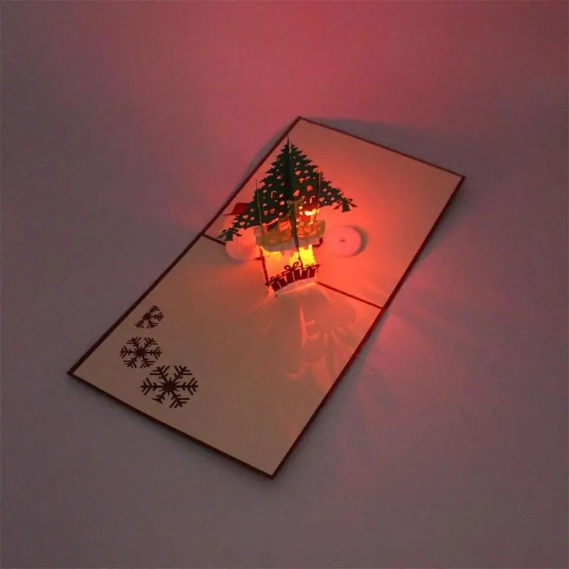 

Birthday music light greeting card Christmas and New 3D Year stereo greeting card creative P7V2