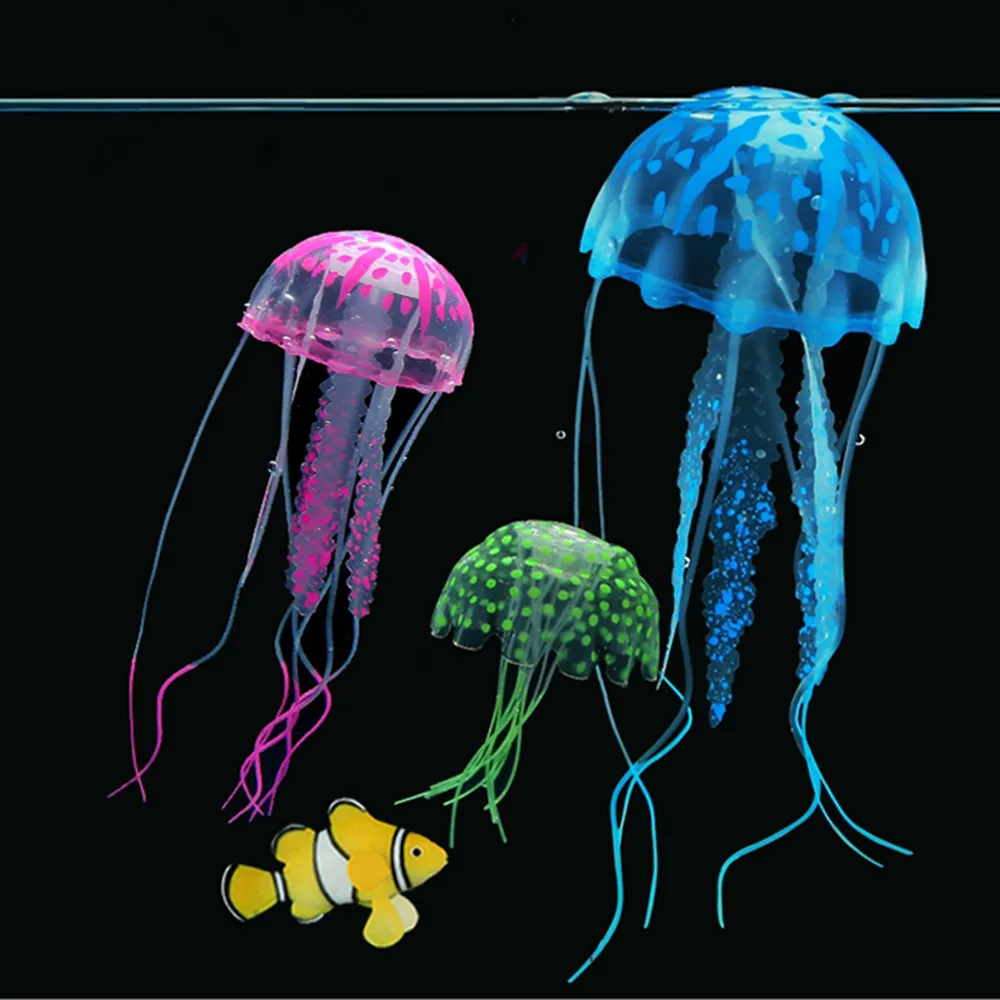 Флуоресцентная труба имитация медуз Танк Ландшафтный силикагель украшения
