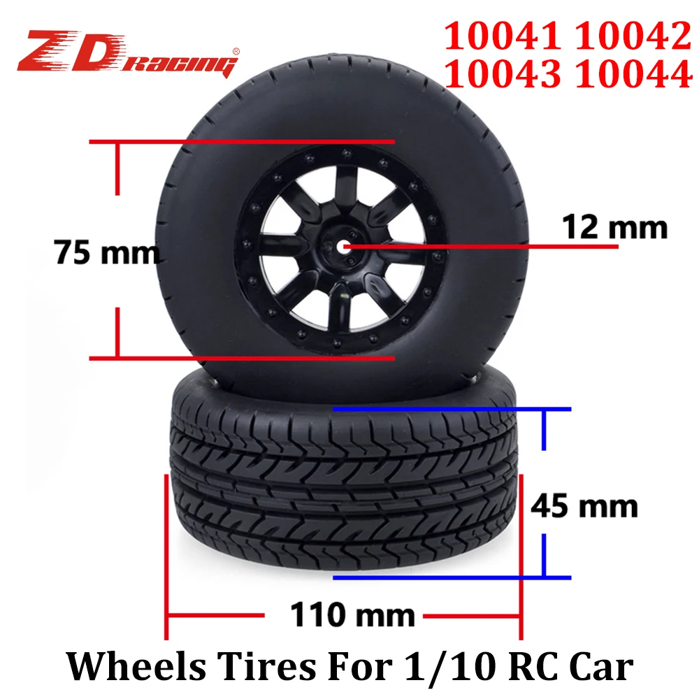 ZD Racing 4 шт. 1/10 Rc колесные шины 75 мм обод 12 шестигранный для RC автомобиль Traxxas Slash HPI