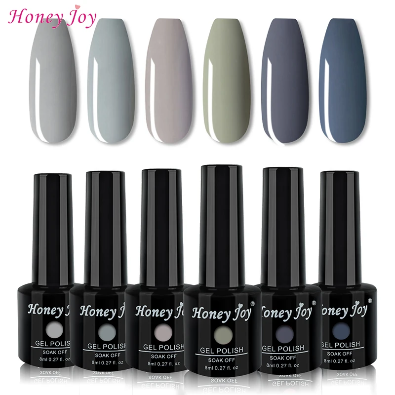 

8 ml Fashion Cool Colors Gray Series Varnish Gel Nail Polish Kit Set Soak Off UV LED Gel Nail Lacquer Nail Manicure Gel-H
