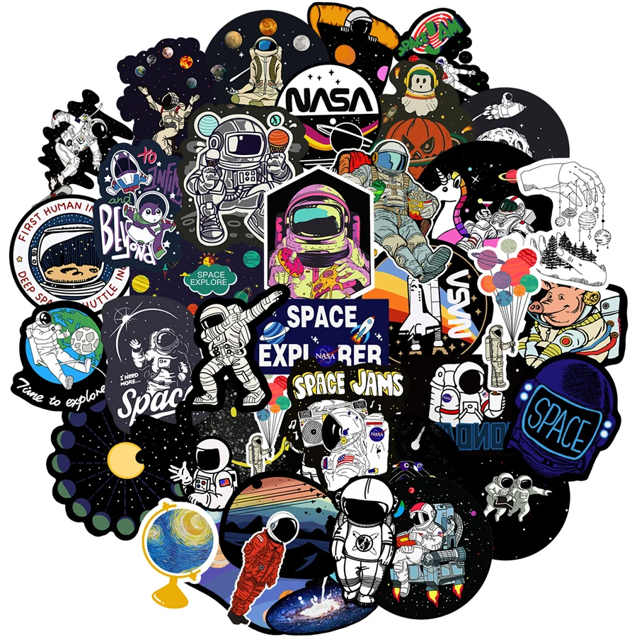 

50 шт., водонепроницаемые наклейки Vsco Galaxy Space Explorer для ноутбука