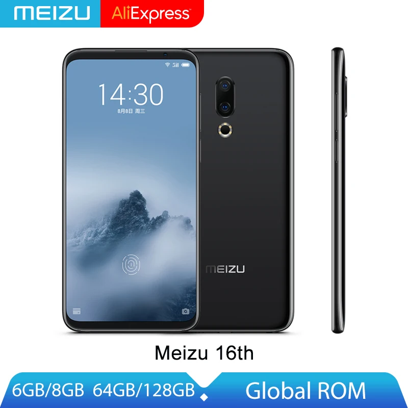 Оригинальный Meizu 16th 16 th 6 GB/8 GB 64 GB/128 Snapdragon 845 Восьмиядерный мобильный телефон 20MP
