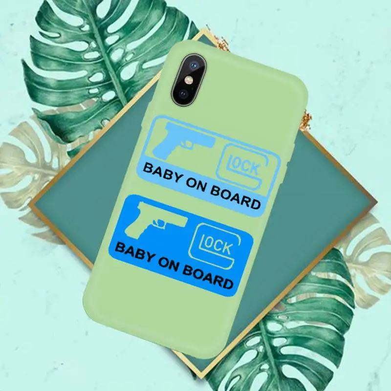 

CUTEWANAN Glock Handgun Shell Phone Case Green Candy Color for iPhone 11 12 mini pro XS MAX 8 7 6 6S Plus X SE 2020 XR