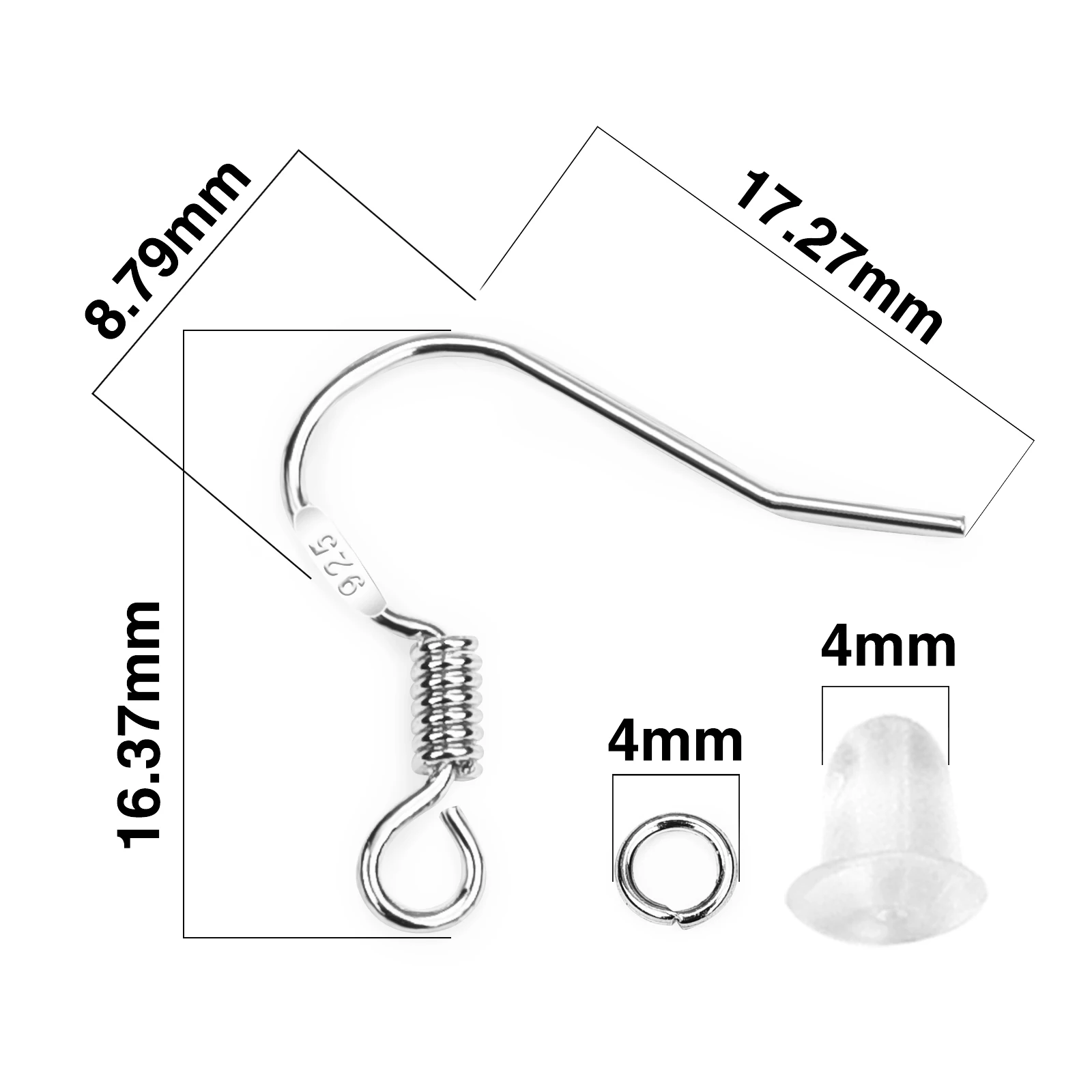300pcs/Set Earring Hooks Plugs Silver Plated KC Gold Open Jump Rings DIY Jewelry Making Eardrop Accessories Kit Handmade Pendant | Украшения