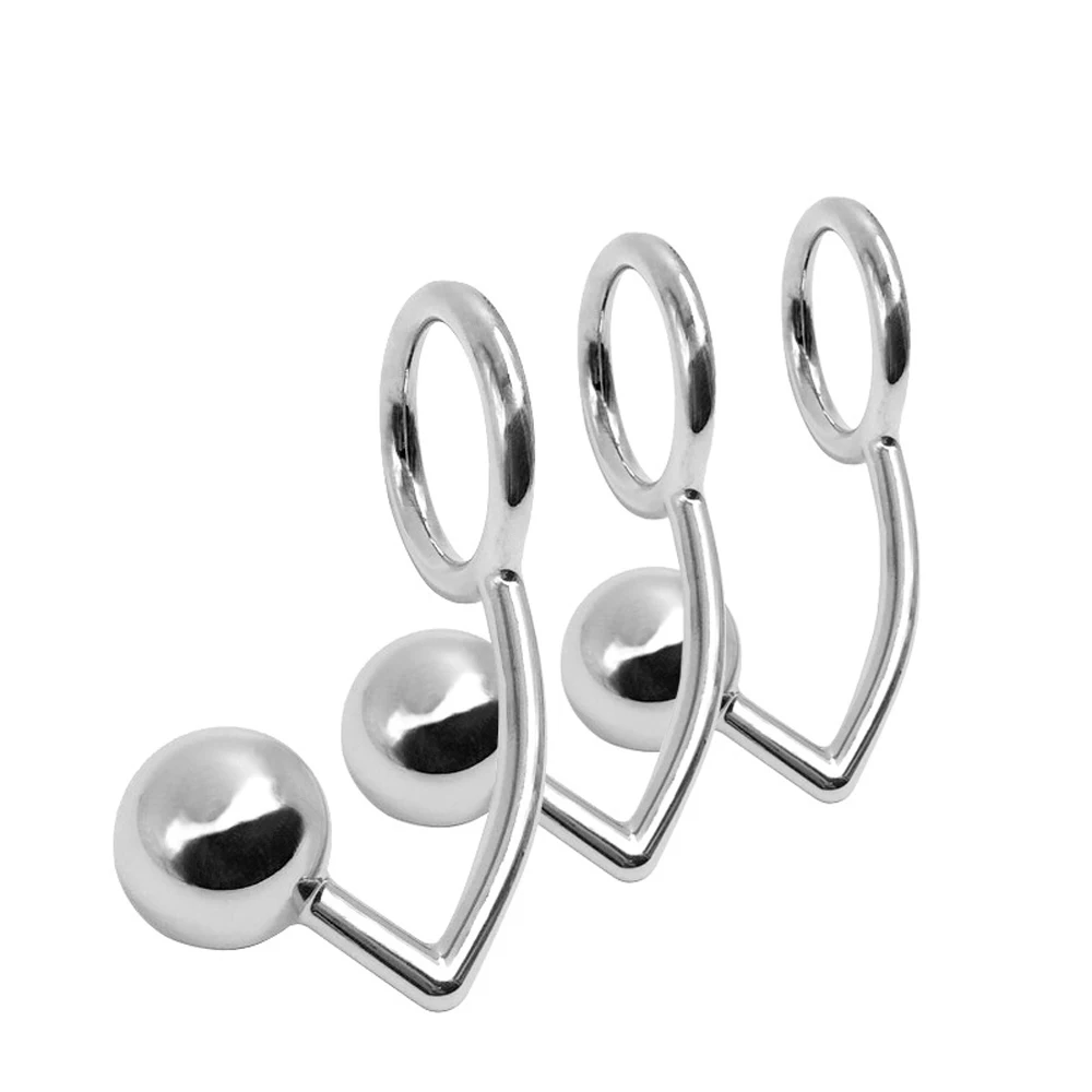 Anal Hook Stainless Steel Butt Plug Ball Hole 40mm/45mm/50mm Penis Cock Ring Metal Chastity Device Couple Sex Toys For Women Men | Красота и