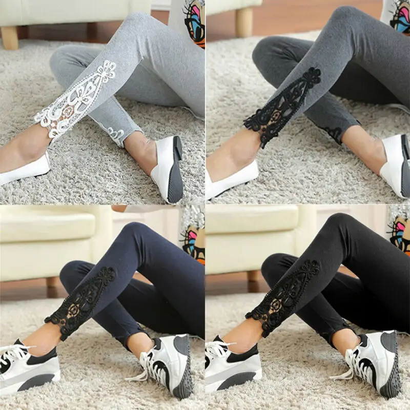 Женские сексуальные обтягивающие кружевные хлопковые брюки модные однотонные