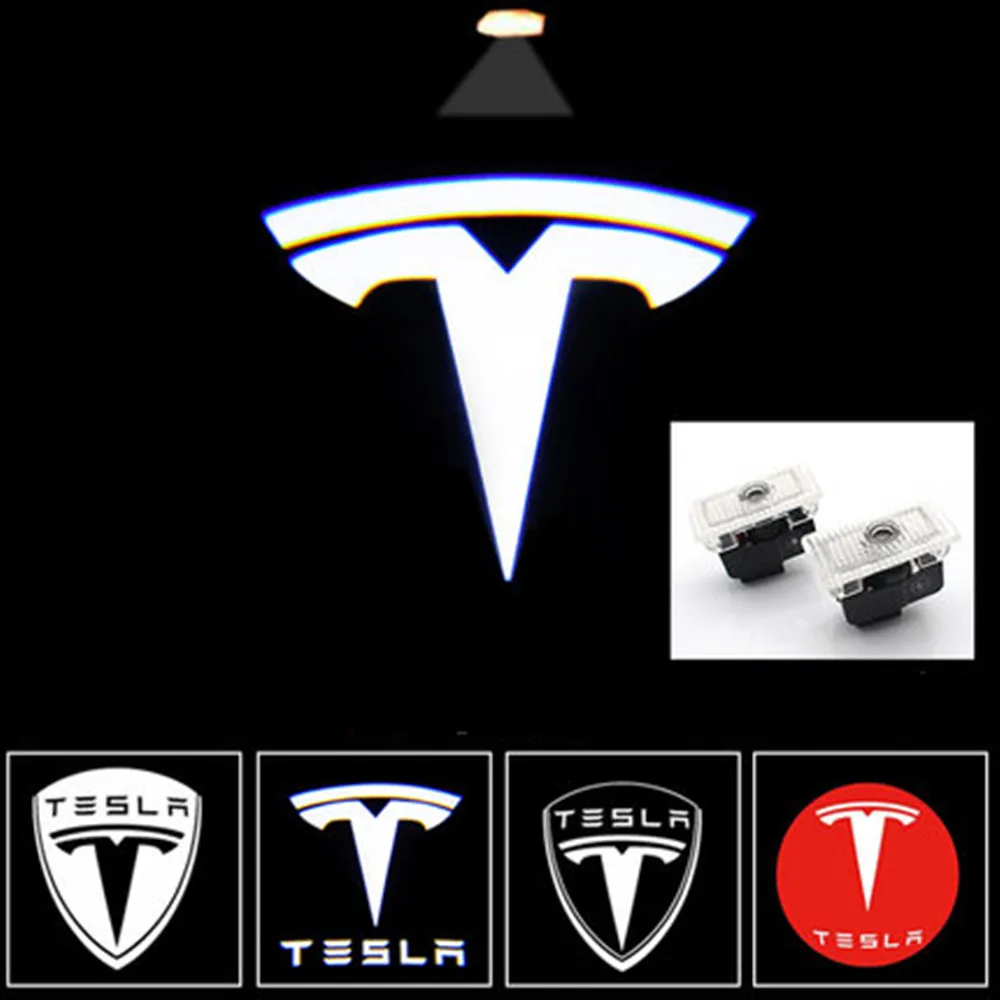 Светодиодная Лазерная лампа для двери автомобиля Tesla Model 3 модель S X проектор